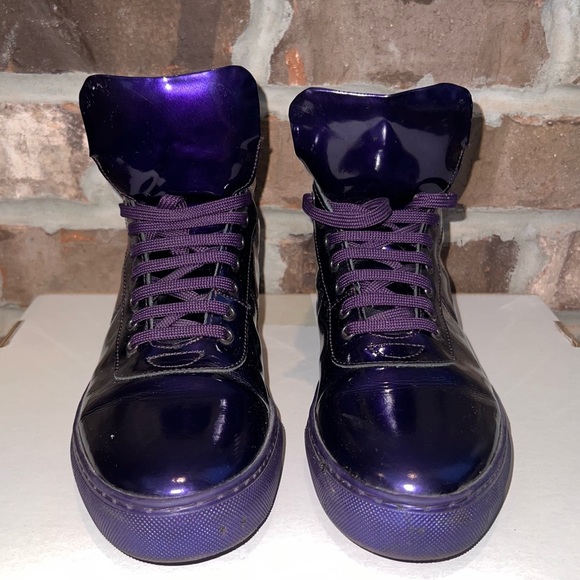 Purple Patten Leather Hightop Sneakers- From Paris - Picture 4 of 8